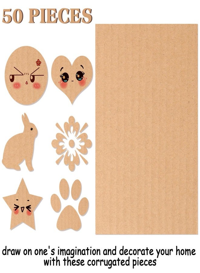 Zonon 50 Pack Corrugated Cardboard Sheets Flat Hard Cardboard Inserts Back to School Classroom Supplies Flat Squares Separators for Shipping, Mailing, Packing, Art Projects, DIY Crafts(4 x 6 Inch,Brown) - Image 2